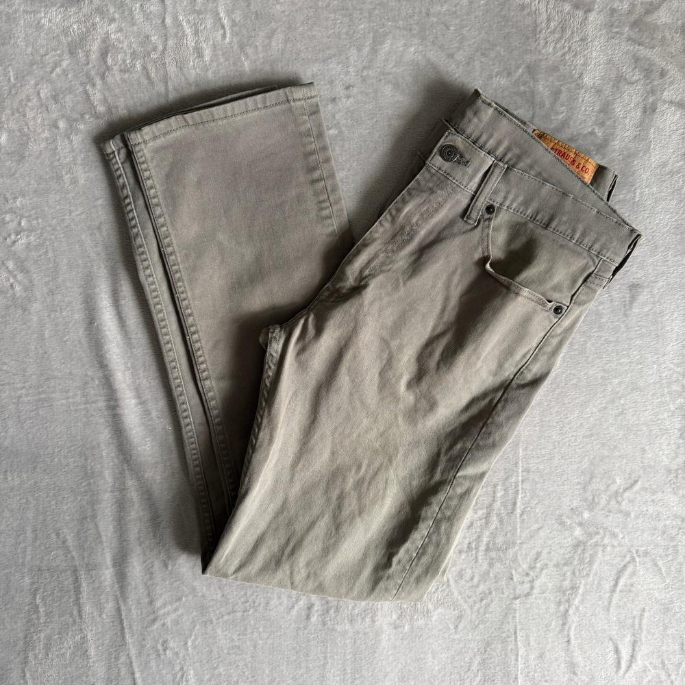 Levis 513 Slim Straight Grey Jeans Mens 34x32 Grey Denim Pants